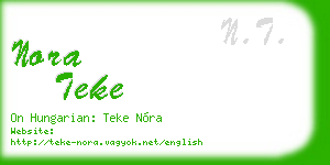 nora teke business card